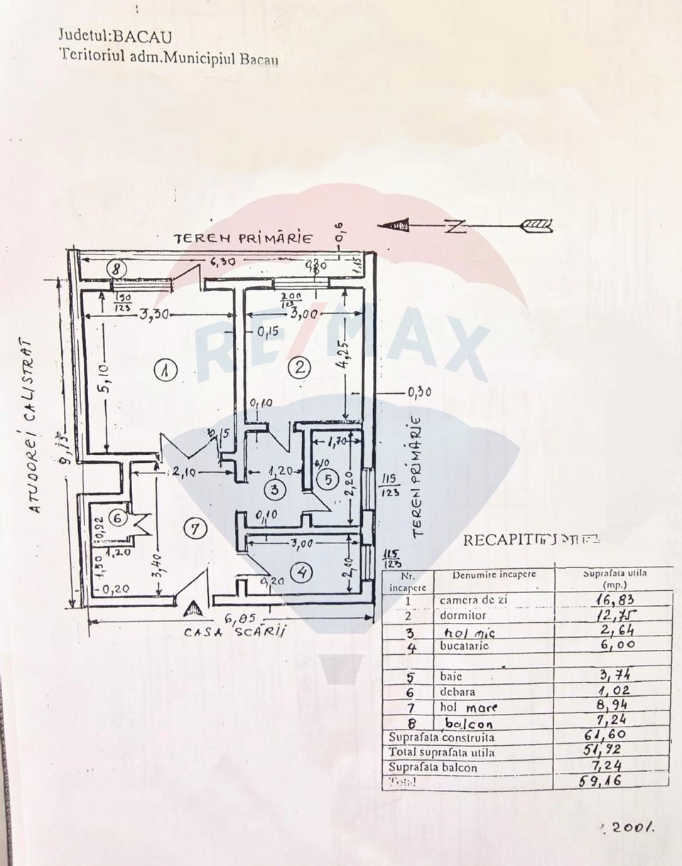 Apartament cu 2 camere de vânzare în zona Central