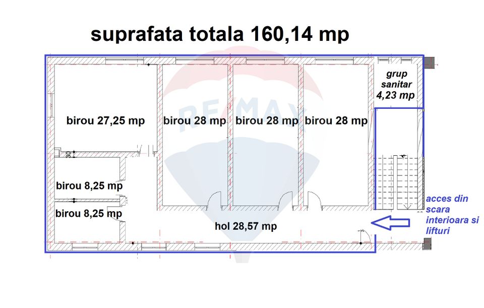 160sq.m Office Space for rent, Centrul Civic area