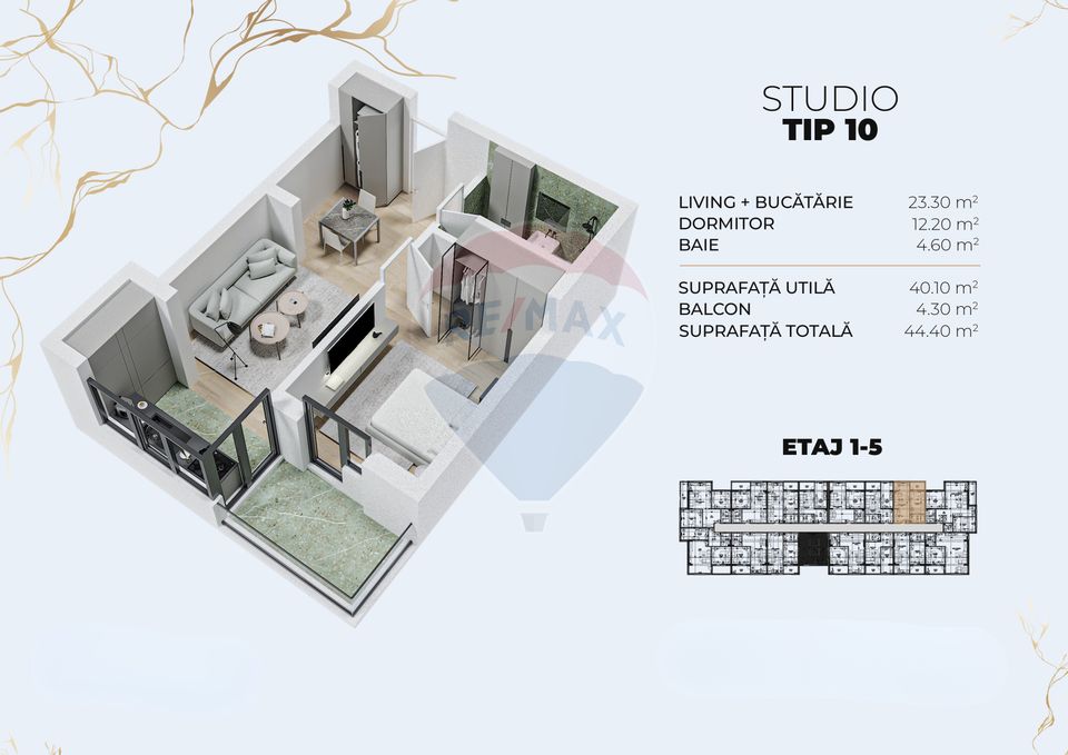 2 room Apartment for sale, Central area