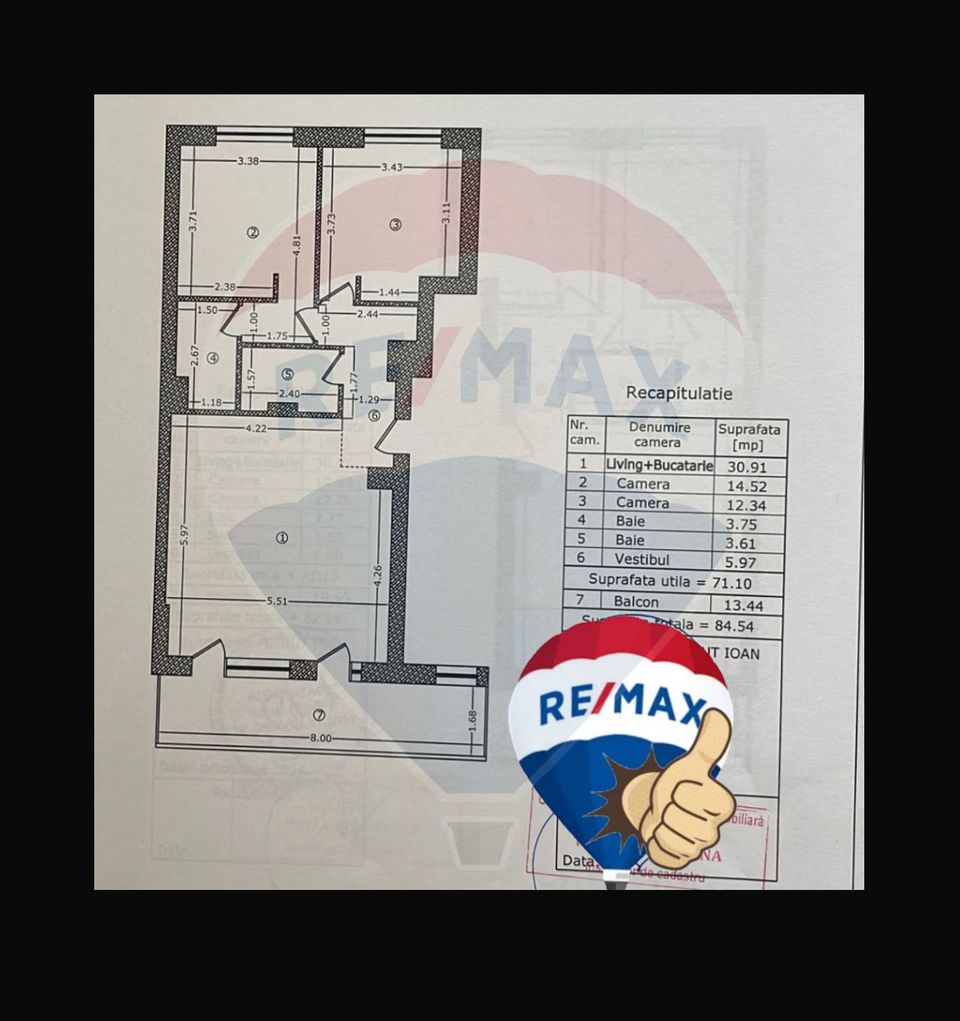 Oferim spre închiriere un apartament cu 3 camere
