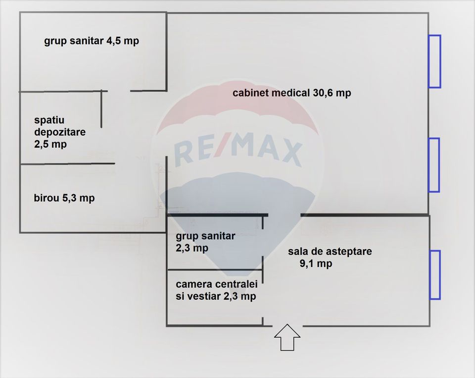 57sq.m Commercial Space for rent, Centrul Istoric area
