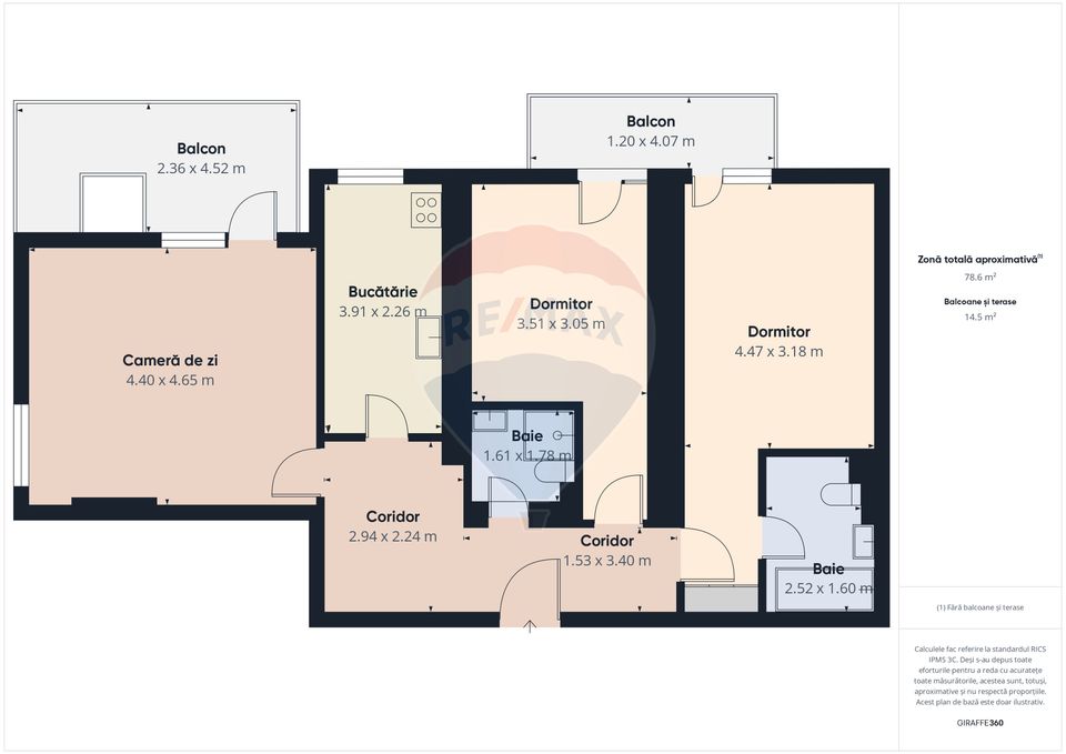 3 room Apartment for sale, Baicului area