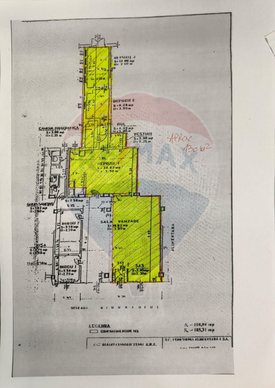 Commercial space of 125 sqm for rent in the Giurgiului area
