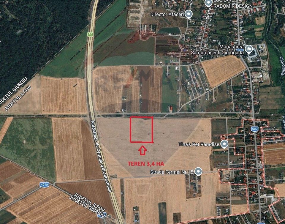 Teren intravilan 3,4 Ha Ciorogarla str.  Nicolae Iorga