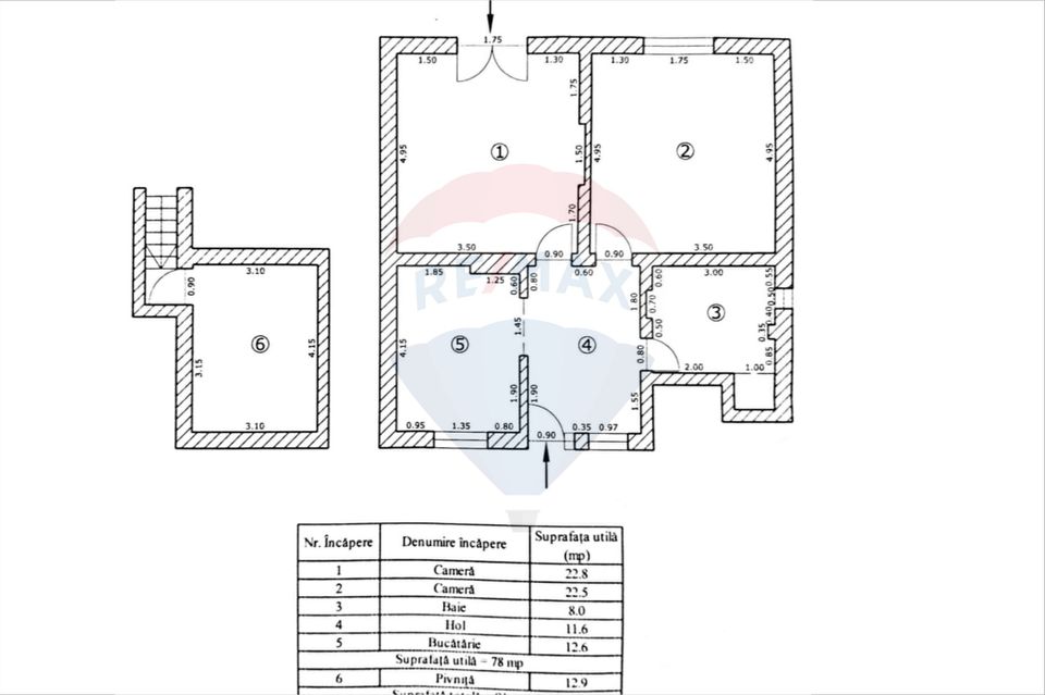 Apartament în casă cu 3 camere de vânzare în zona Brașovul Vechi