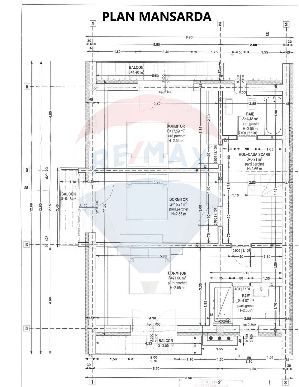 Proiect autorizat (AC) pentru constructia a 6 vile individuale P+M