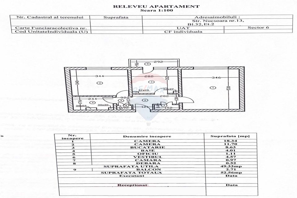 Apartament 2 camere de vanzare Crangasi, 53 mp, bloc 1981