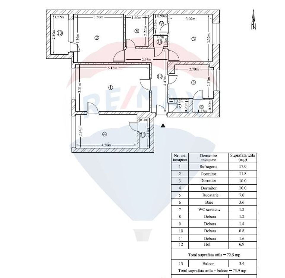 4 room Apartment for sale, Central area