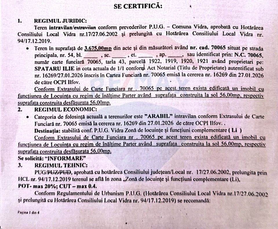 Land 4,870sqm Sintesti / Soseaua Principala
