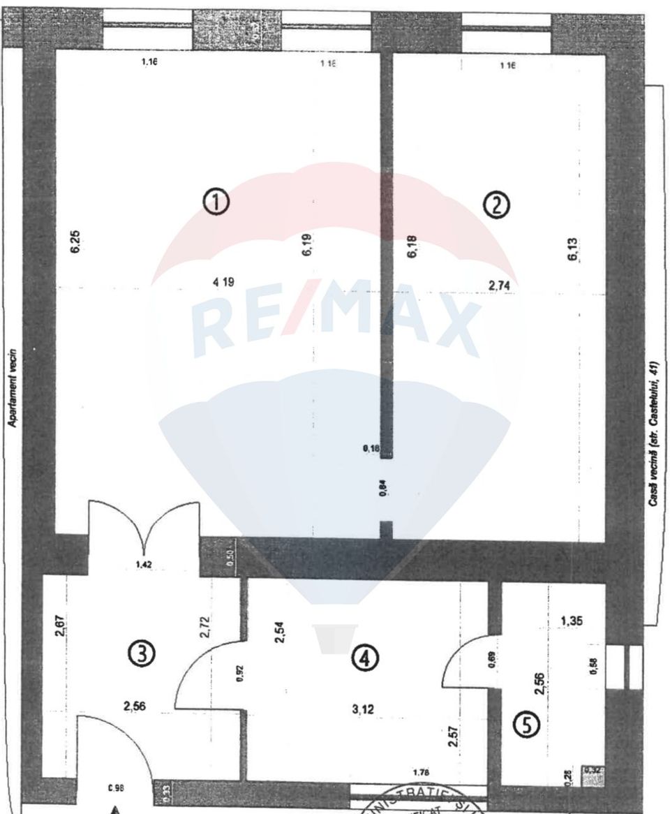 2 room Apartment for sale, Centrul Istoric area