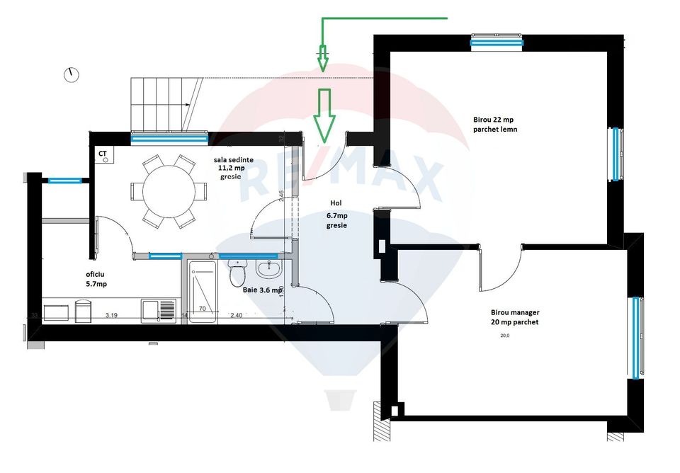 Spațiu birouri de inchiriat 75 mp Central