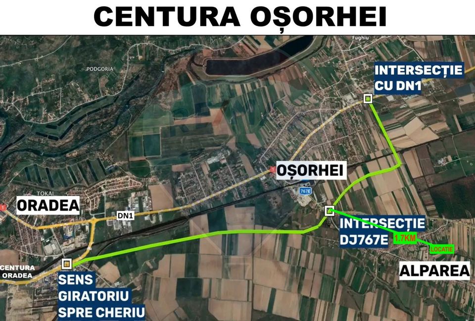 Teren 6.130mp Alparea cu constructii la 1.7km de viitoarea Centura