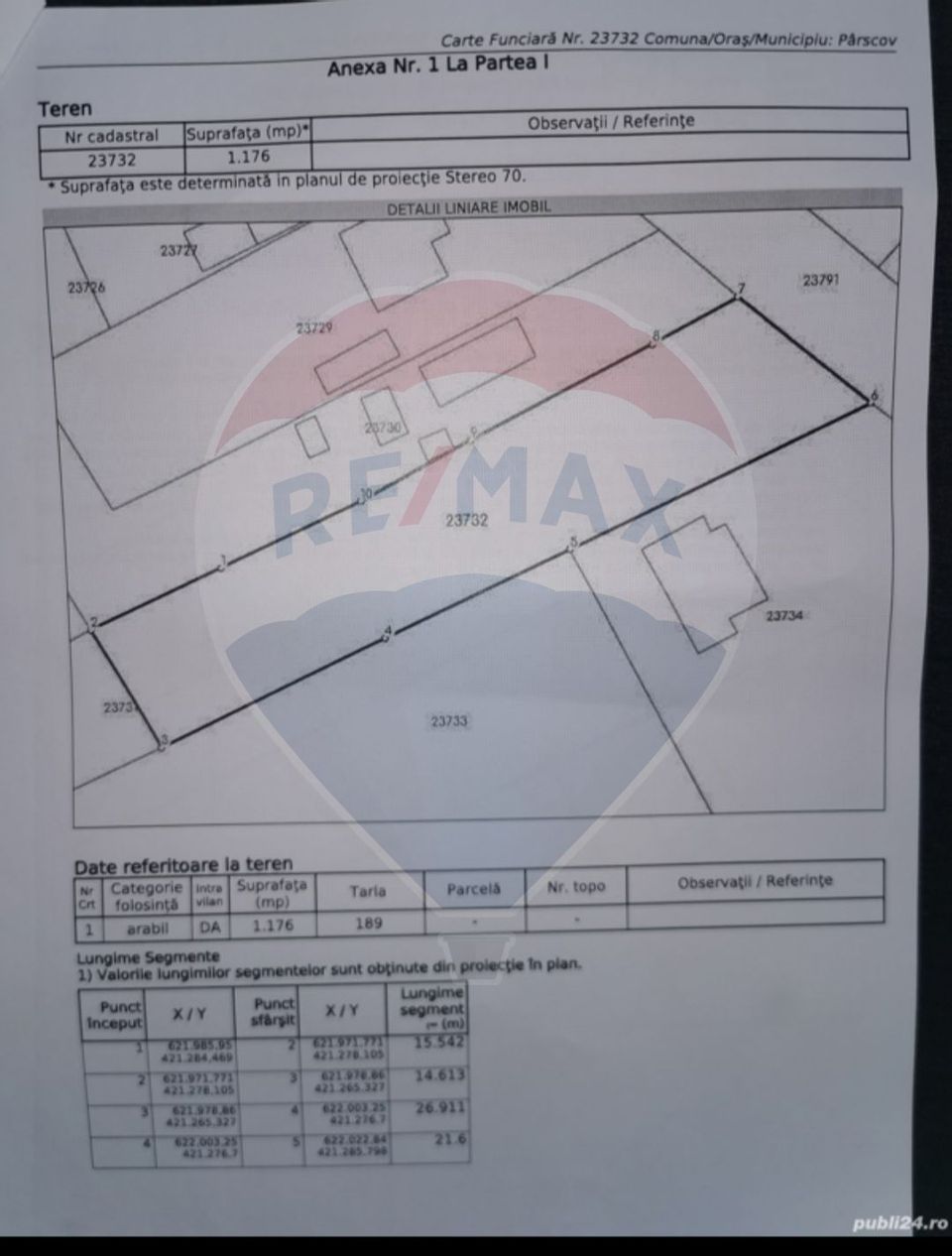 Land 1,172sqm Parscov / Strada Centru