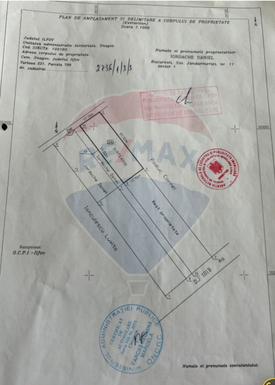 Land 872.43sqm Snagov / None