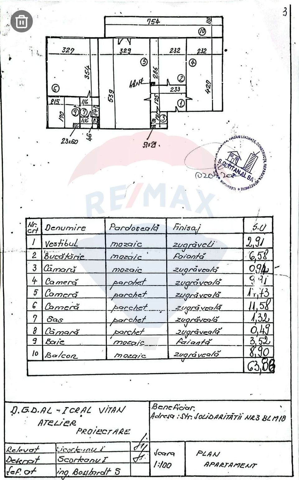 Apartament 3 camere Metrou / Parc Titan - Aleea Solidarităţii