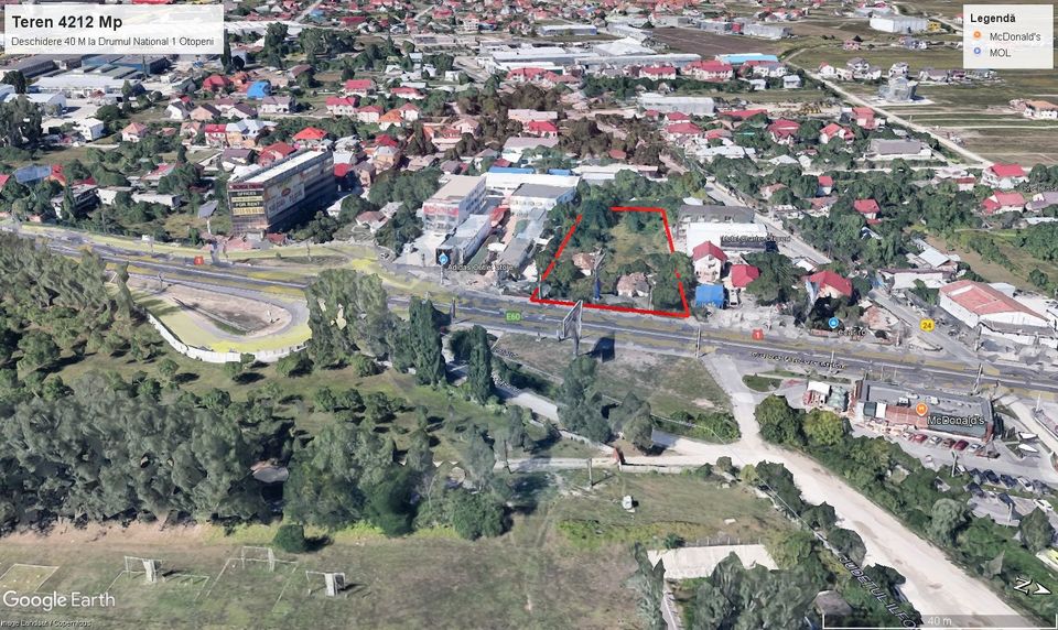 Teren de inchiriat Otopeni – 4212 mp cu deschidere 50 m la DN1