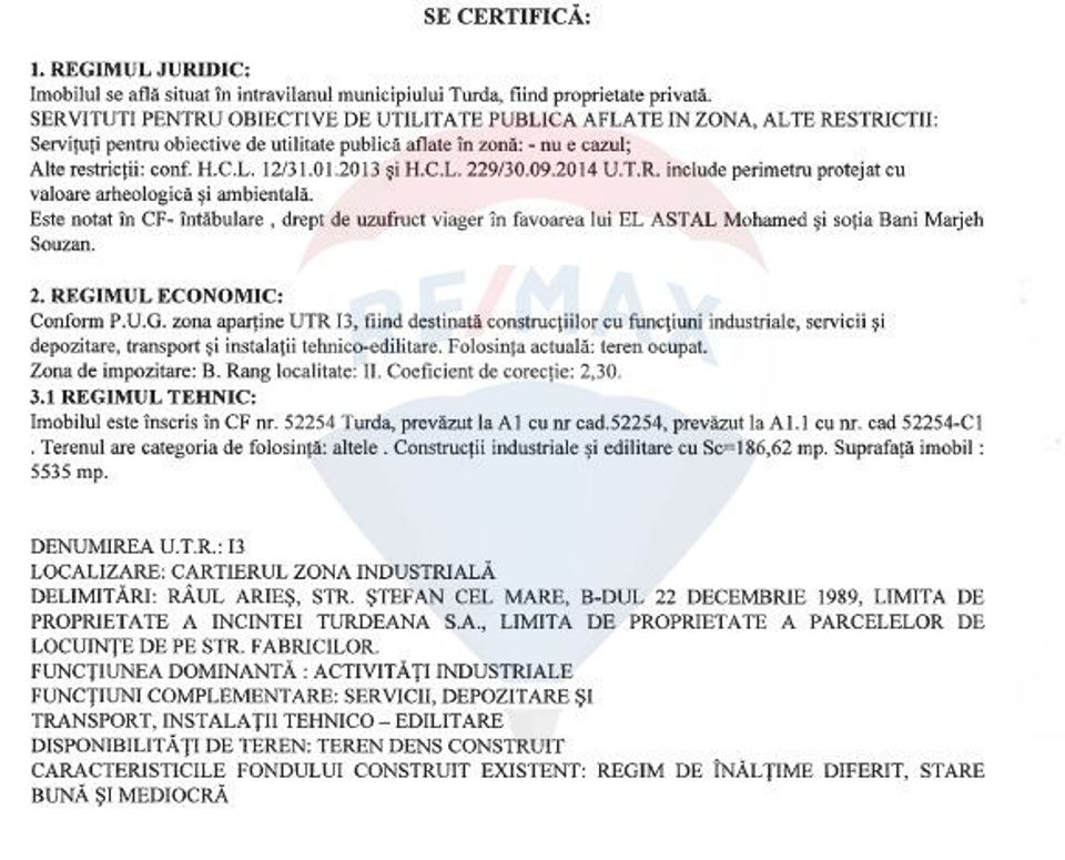Land 5,535sqm Turda / Strada 22 Decembrie 1989