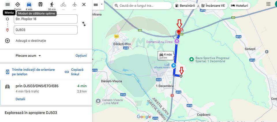 Teren intravilan Comuna 1 Decembrie cu acces facil A0