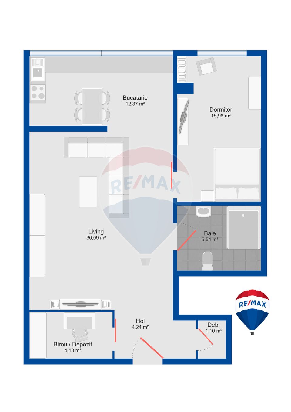 2 room Apartment for sale, Nufarul area