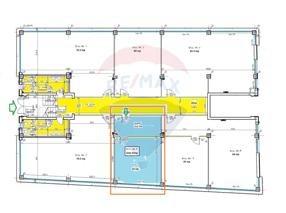 45sq.m Office Space for rent, Calea Turzii area