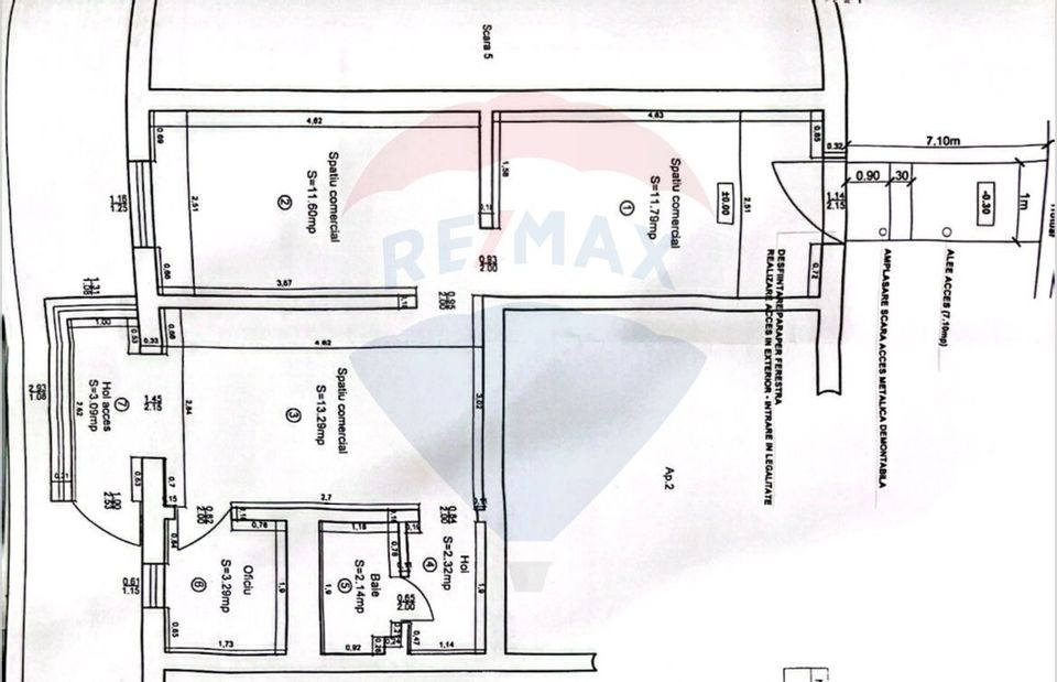 47.5sq.m Commercial Space for rent, Craiovita Noua area