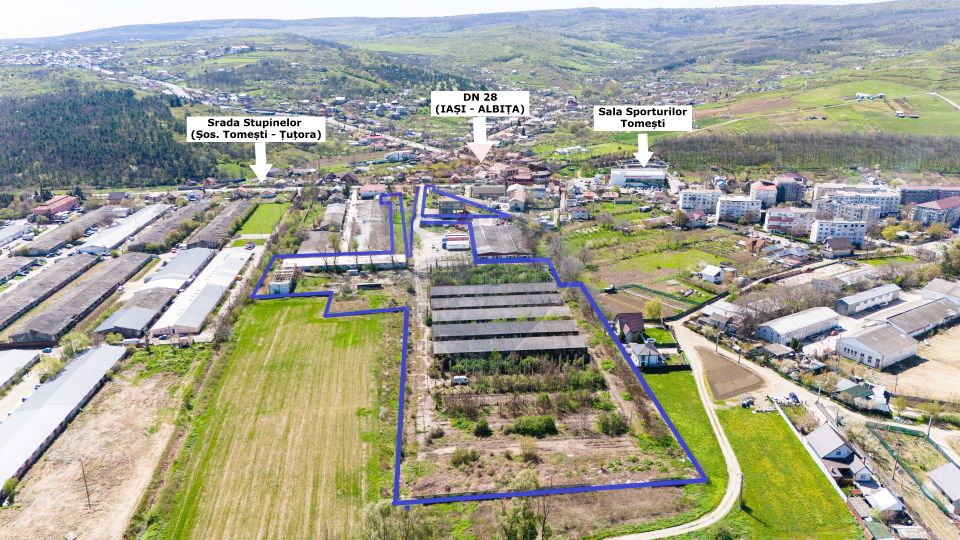Teren Industrial 3Ha și Hală 1000mp de Vânzare în Tomesti - IAȘI