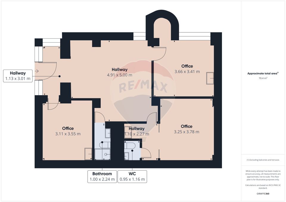 72sq.m Commercial Space for sale, Centrul Civic area