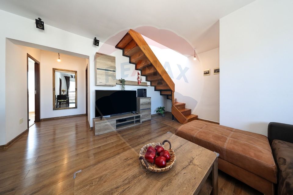 Penthouse 3 camere cu terasa, mobilat, loc parcare