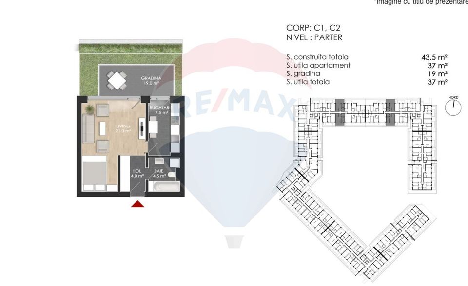 Studio cu gradina de vanzare in zona Chitila