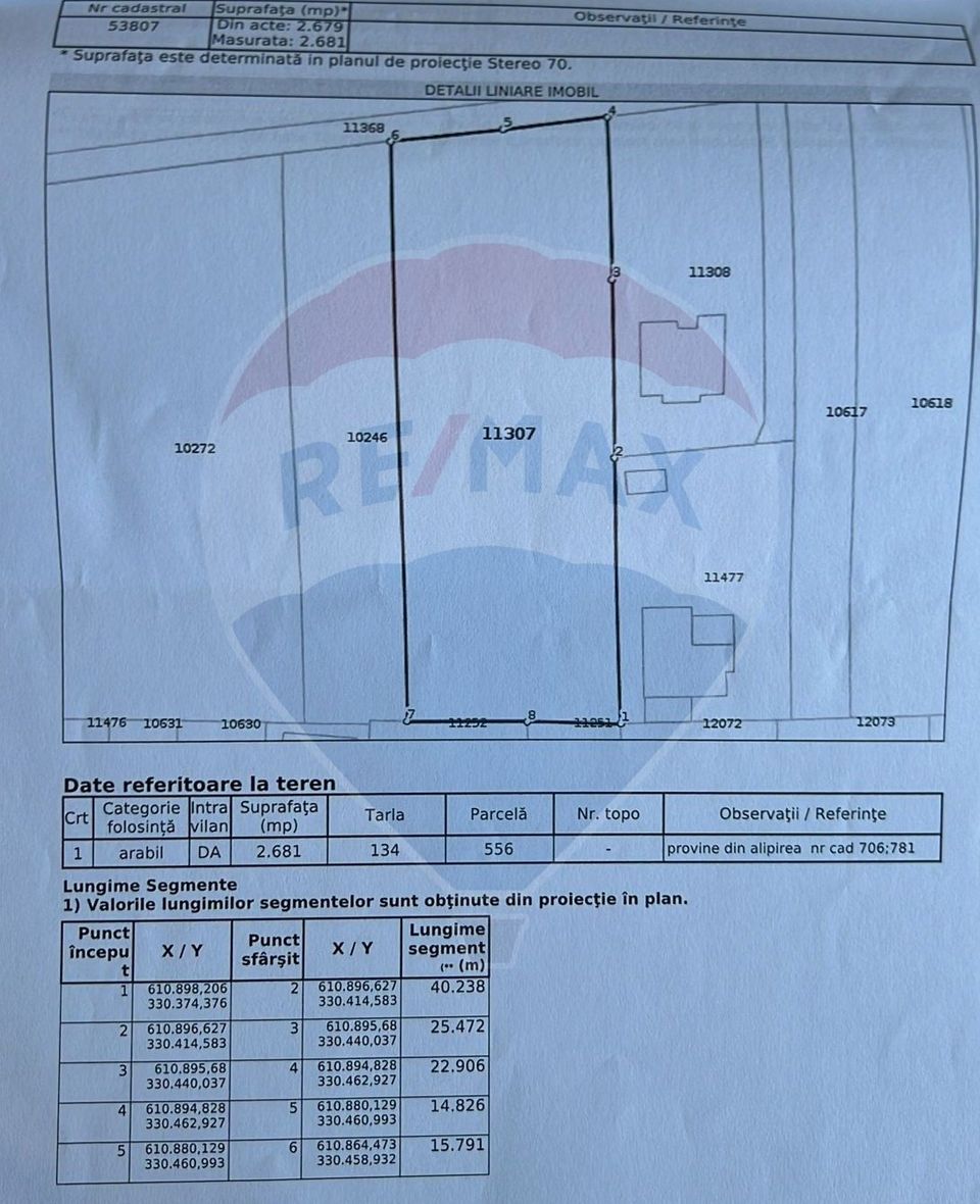 Teren intravilan 2.679 mp – Deschidere 30,47 la DN3 - Islaz, Branesti