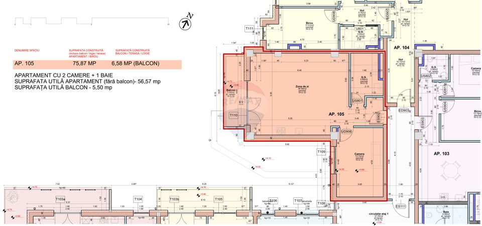De vânzare Apartament cu 2 camere, '70 mp utili,  Central , Et. 1