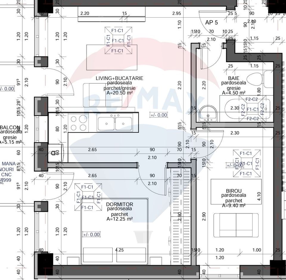 Apartament cu 3 camere de vânzare în zona Turnisor