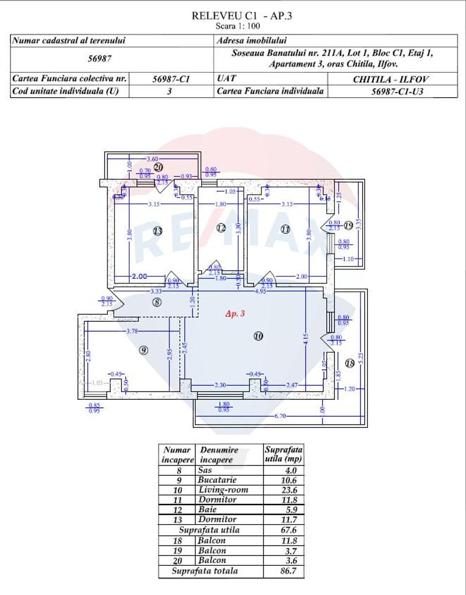 3 room Apartment for sale, Nord-Vest area