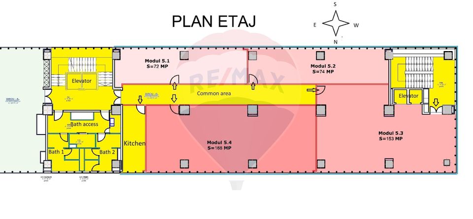 Spațiu birouri de inchiriat 57-127 mp Clasa A Gruia.