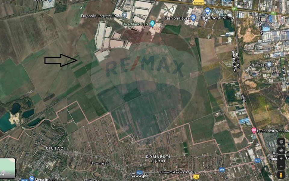 Teren pretabil dezvoltare logistica