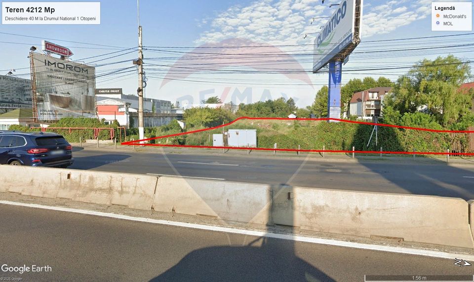 Teren de inchiriat Otopeni – 4212 mp cu deschidere 50 m la DN1