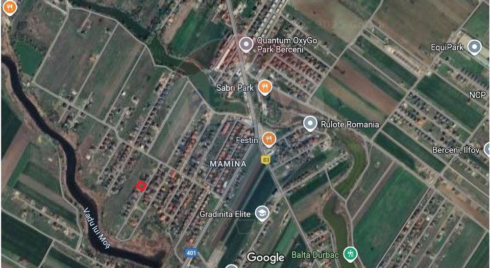 Teren constructii de vanzare 528mp, 15ml, Strada Deltei, com. Berceni