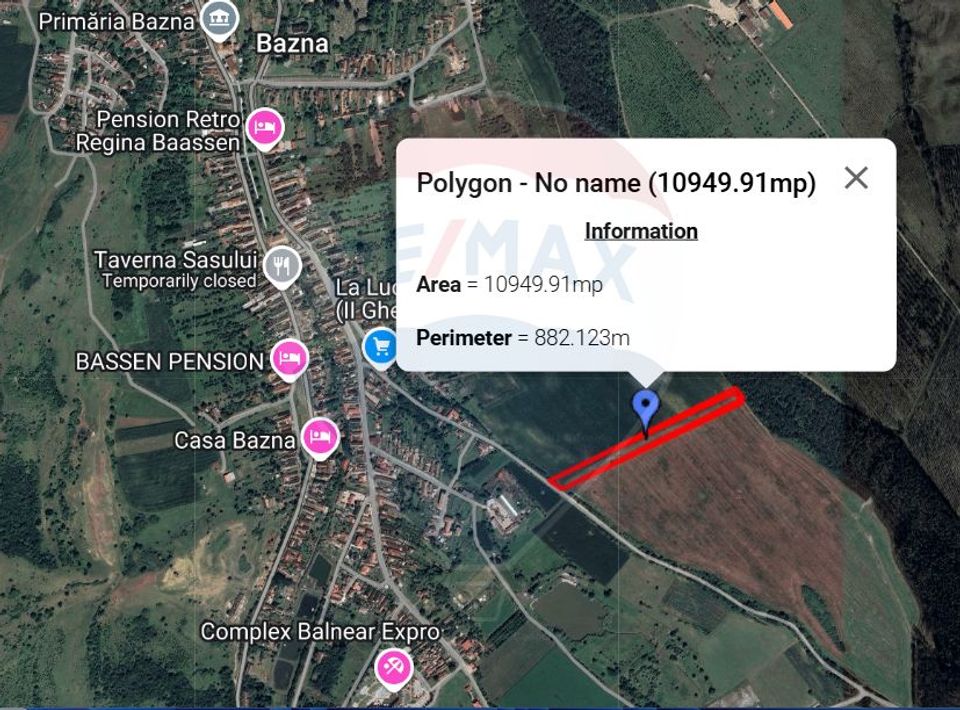 Teren 10.950 mp in apropierea Complexului Balnear Expro Bazna