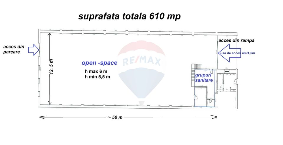 610sq.m Commercial Space for rent, Bartolomeu area