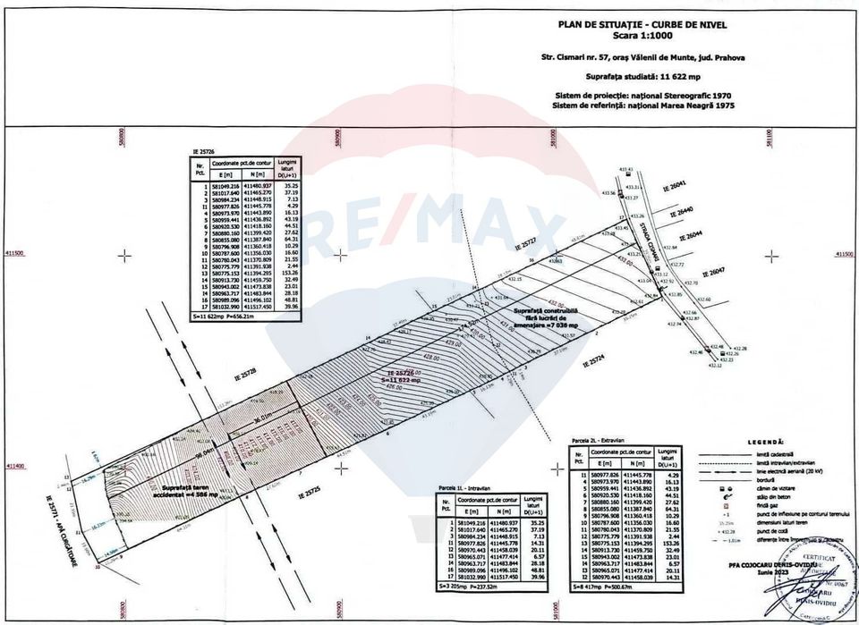 Teren intravilan 11.500 mp – Strada Cismari Vălenii de Munte