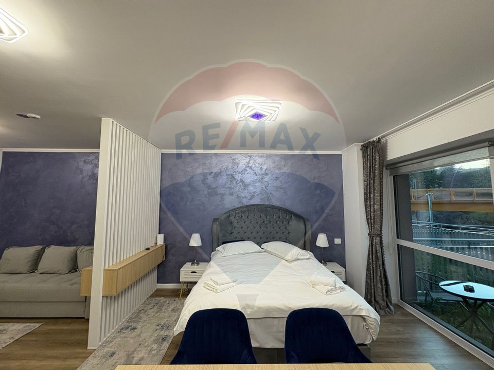 Studio luminos,55 mp, 2022 + parcare, Sinaia, introdus regim hotelier