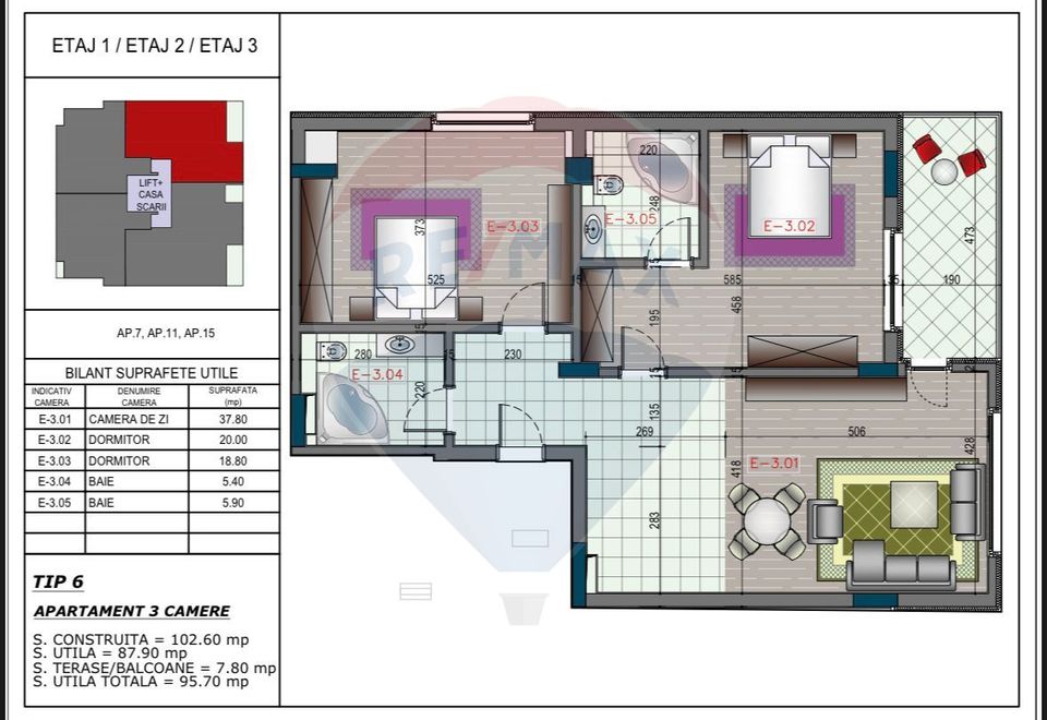 3 room Apartment for sale