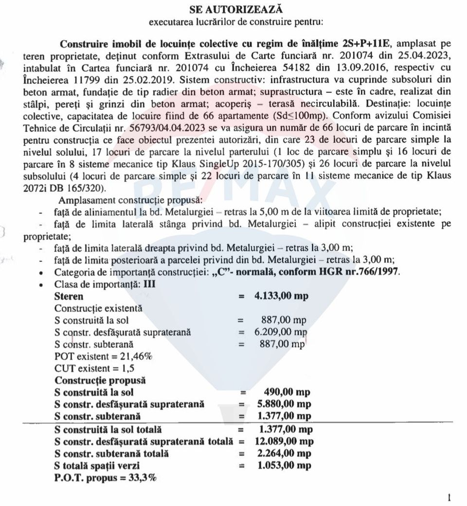 Land with building authorisation in the Metallurgiei area
