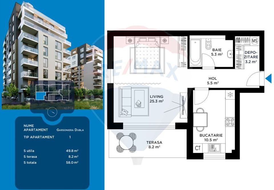 Apartament generos cu o camera in zona metrou Straulesti