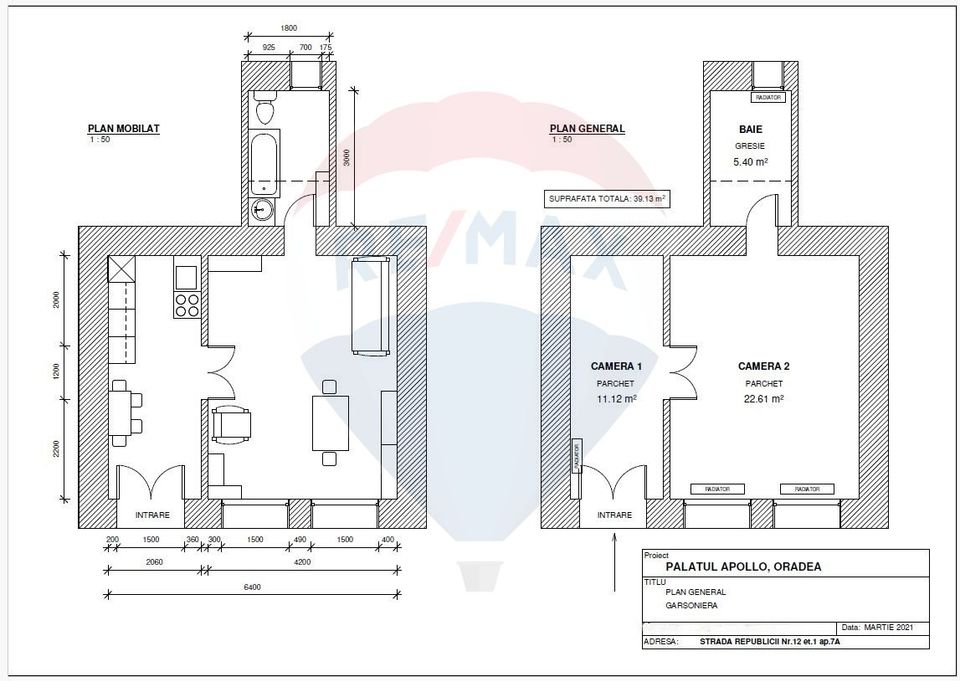 Apartament 1 camere, Palat Apollo, Pietonală Oradea, De Vânzare