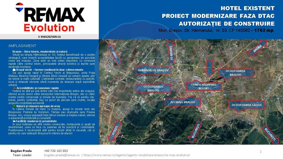 Oportunitate investiție-Clădire cu autorizație hotel și teren BRAȘOV