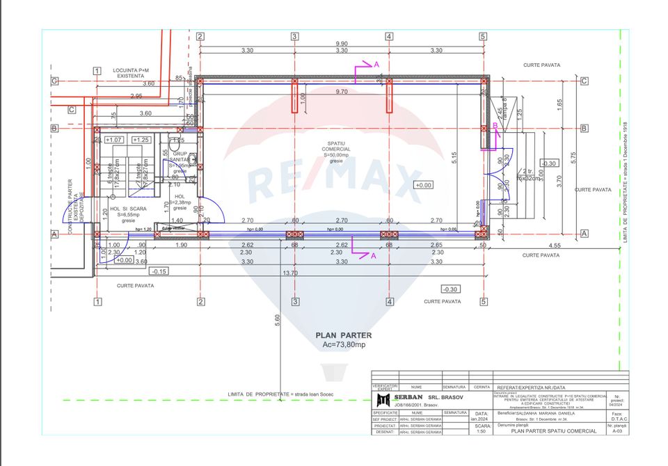 61sq.m Commercial Space for rent, Tractorul area