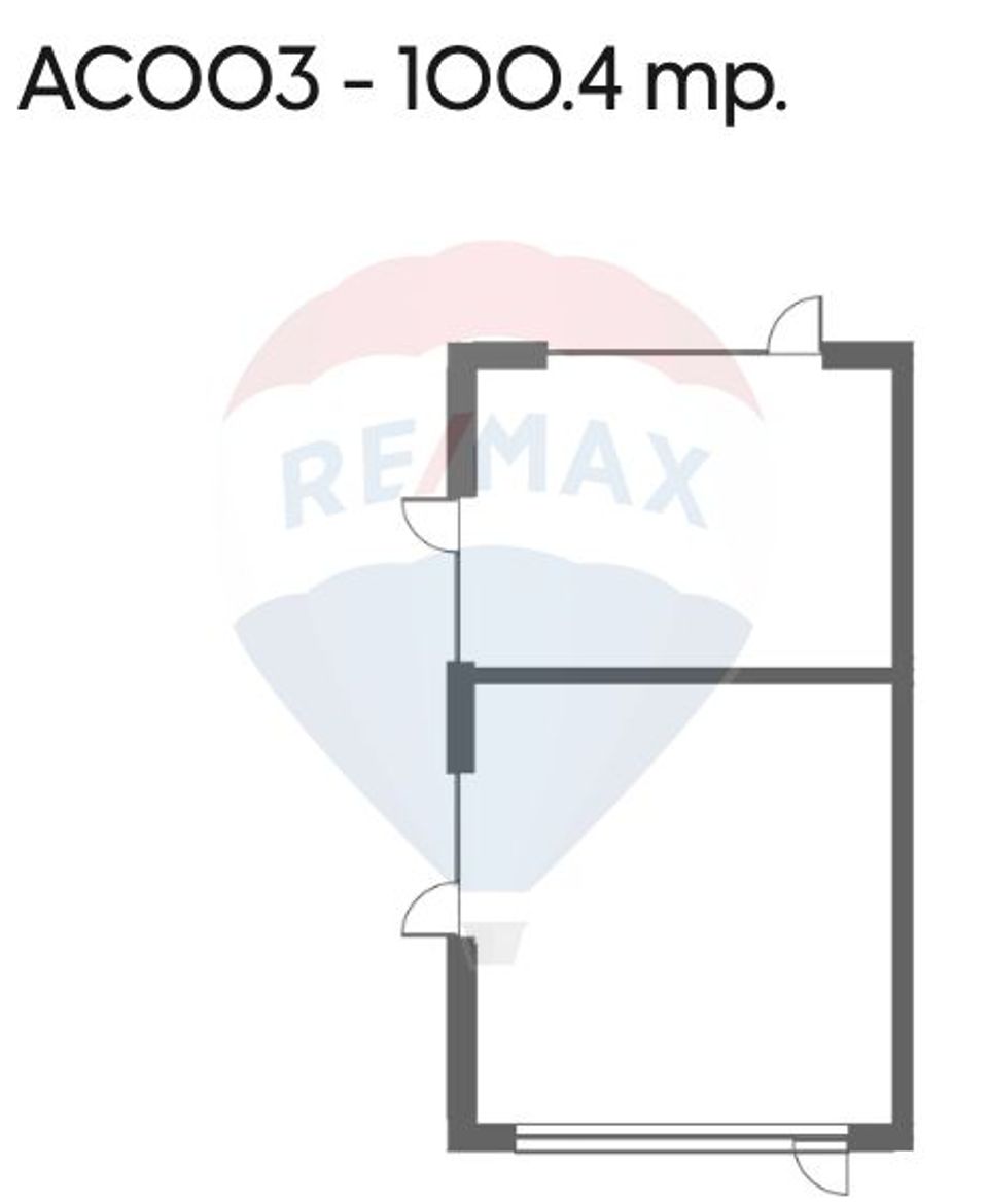 Spațiu comercial / birouri de vânzare  (100.4 mp)– zona centrală