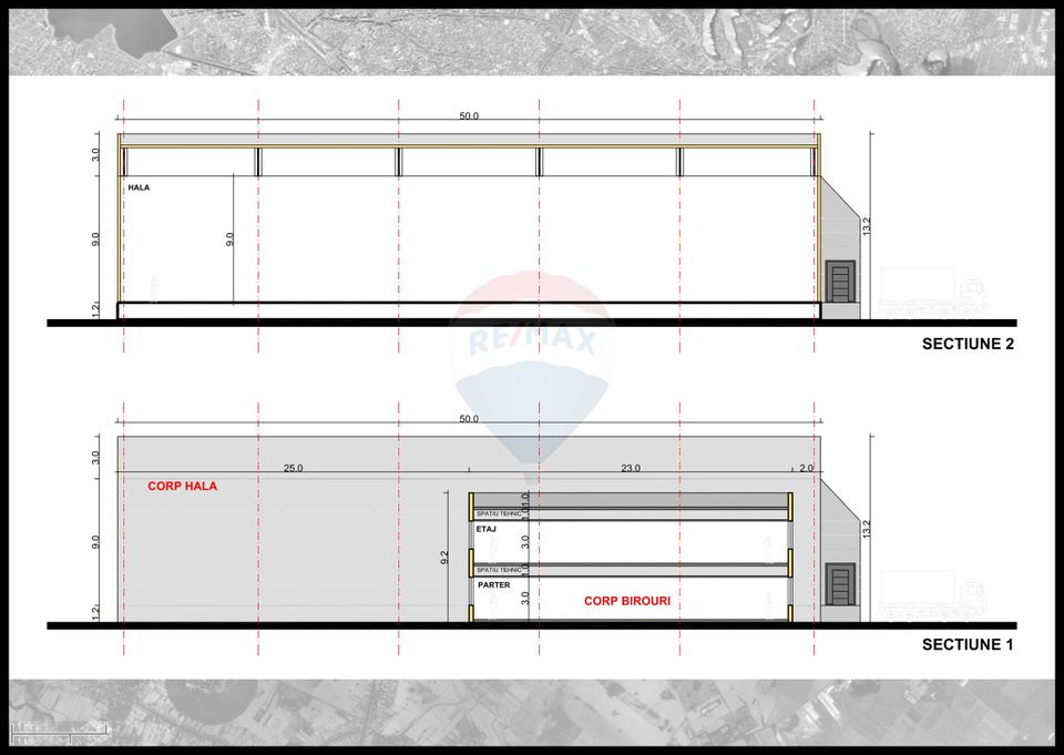 Teren 2Ha  Drumul Intre Tarlale - A2, pretabil hale + birou
