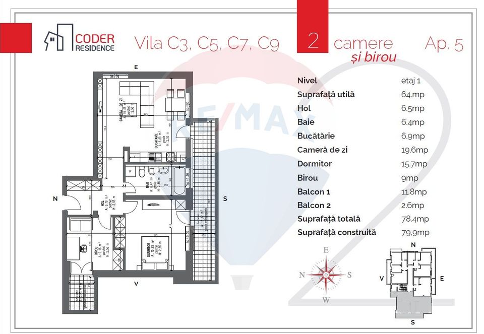 Apartament cu 3 camere cu priveliște spre Tâmpa I Comision 0%